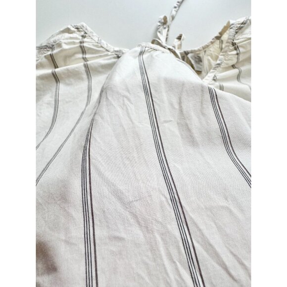 EVERLANE Ivory Striped Cotton Poplin Open Back Breeze Shirt Blouse, Size XS - Picture 11 of 16